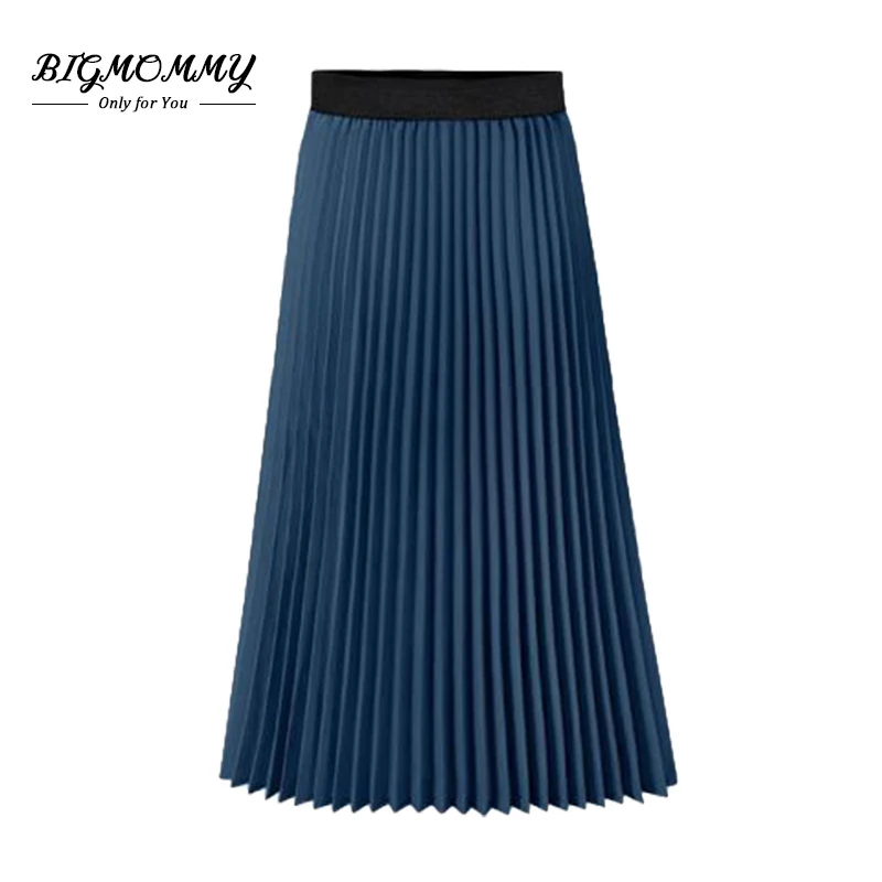 

Spring Summer Plus Size Midi Skirts for Women Office Lady Casual Party High Waist Chiffon Pleated Skirt Midi Black Blue Pink