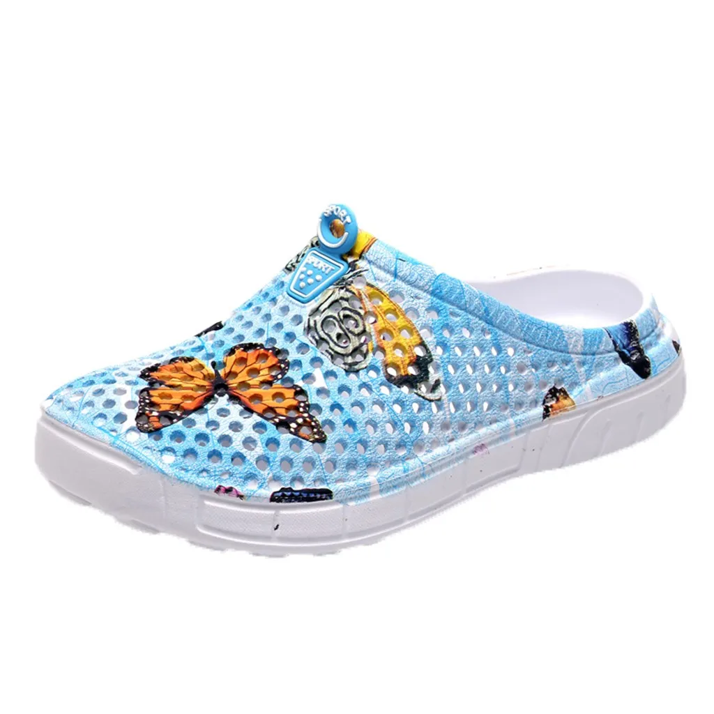 

SAGACE Women slippers Butterfly Round Toe Beach Sandals Hollow Slip on Casual Breathable Platform Flats Summer Shoes X1219