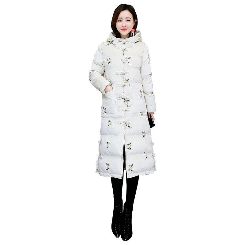 

2018 Winter Long Sleeve Mid-length Fashion Zipper Cotton-padded Clothes Cotton Coat