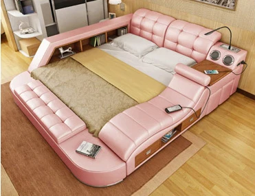 Электрическая массажная многофункциональная кроватка из натуральной