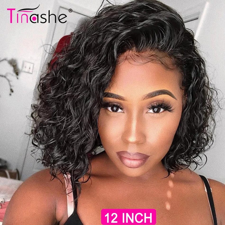 Tinashe Water Wave Bob Wig Transparent Lace Front Human Hair Wigs For Women 13x4 HD Lace Wig Pre Plucked Ready To Go