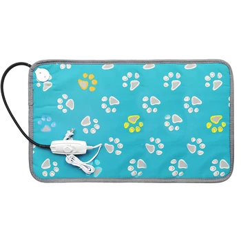 

pets beds Dog Bed Mat Heating Pad Warmer Blanket Mat Dog blanket green 45*45cm Adjustable Temperature with Timer Pet Blankets