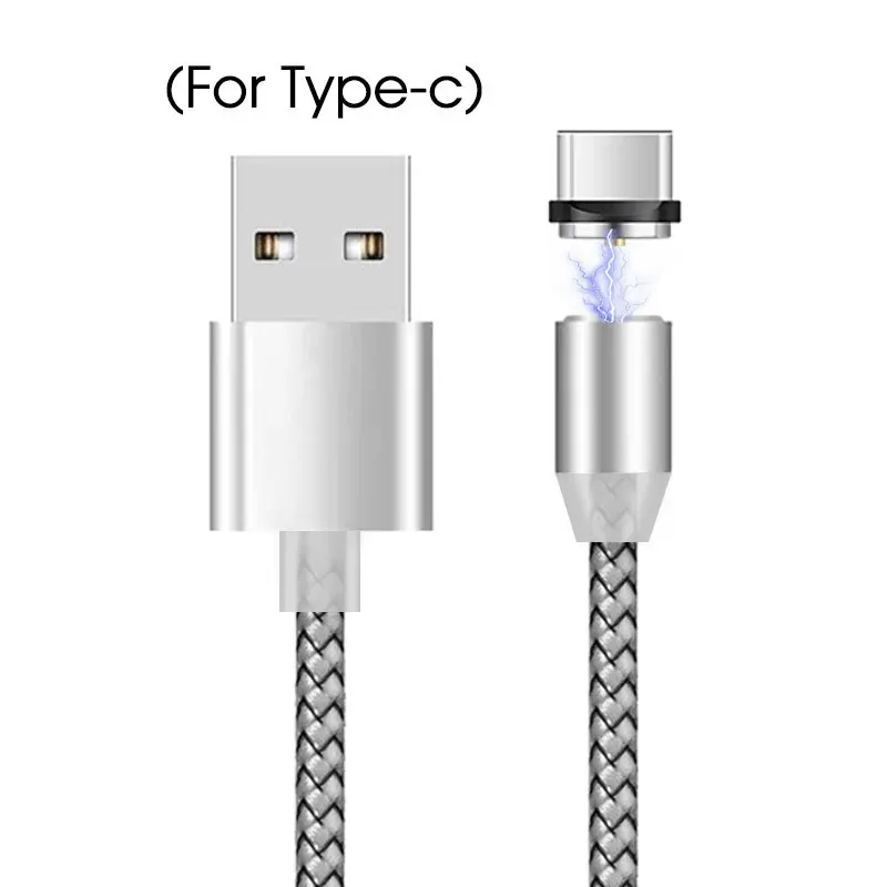Type C White Для samsung, для xiaomi, быстрое магнитное зарядное устройство, микро USB кабель, быстрый Магнитный зарядный шнур для телефона, кабель type C для huawei, для VIVO - Цвет: Type C White