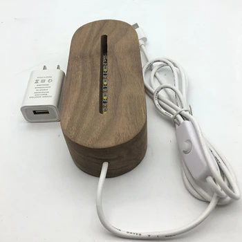 

LED Black Walnut Lamp Base 145*35CM Nordic Modern Simplicity Style Wooden Mobile Phone Stand Display Creative Handmade Lamp Base