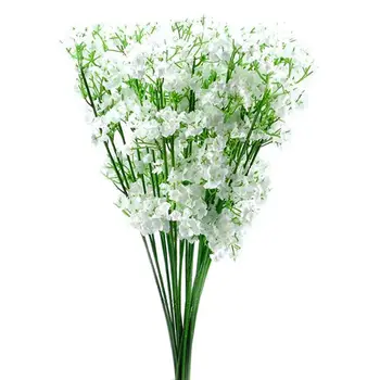 

12 Stems Artificial White Gypsophila Silk Flower Bunch Baby's Breath