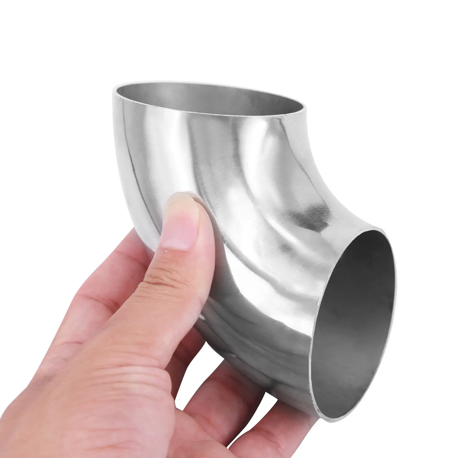 1pc Car Exhaust 2.5" 63mm Pipe Stainless Steel Elbow 90&deg; Exhaust Weld Bend Elbow Pipe Fitting Auto Replacement Parts