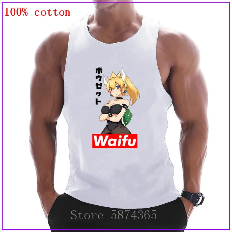 2020 забавная боузетка Waifu Ahegao черные майки без рукавов мужские летние для