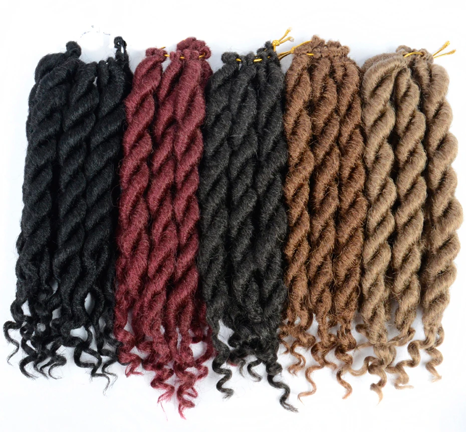 

Hair Nest Dreadlock Hair Goddess Faux Locs Curly 12 Inches Synthetic Braiding Hair Extension Crochet Braids For Black Women