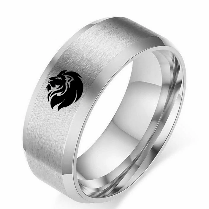 8MM Lion Titanium Ring for Men and Women For wedding rings finger rings jewelry rings ring jewelry signet ring round rings