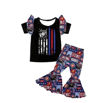 

new style little baby girls ruffle boutique pants outfits