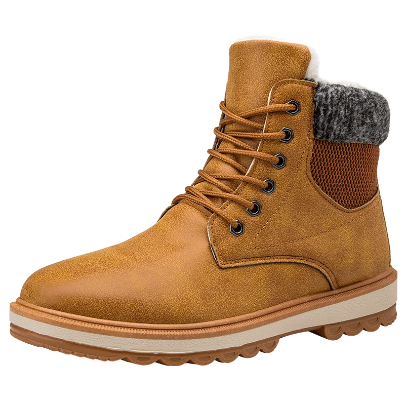 BESCONE Qauality/зимние мужские Ботильоны; повседневная обувь; Ботинки Martin; Мужская плюшевая теплая обувь; botas hombre; ZTF101 - Цвет: Brown