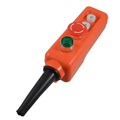 

220V Green Lamp Up-down Red Mushroom Emergency Stop Hoist Push Button Switch