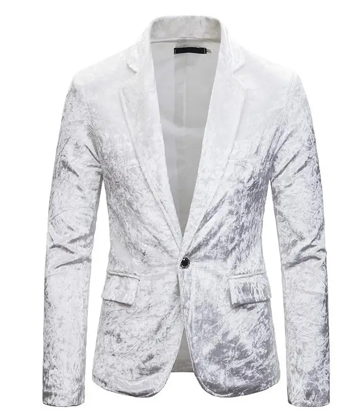 Костюмы мужские повседневные Модные бархатные Блейзер со стразами masculino slim fit casaco jaqueta masculina пальто Мужская куртка - Цвет: 3
