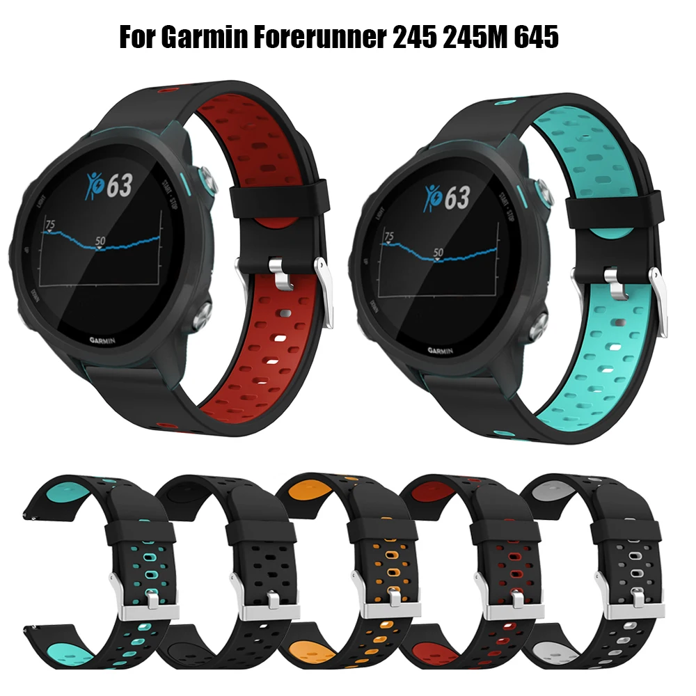 20 мм силиконовый ремешок для наручных часов Garmin Forerunner 245 245M 645 Vivoactive 3 сменный