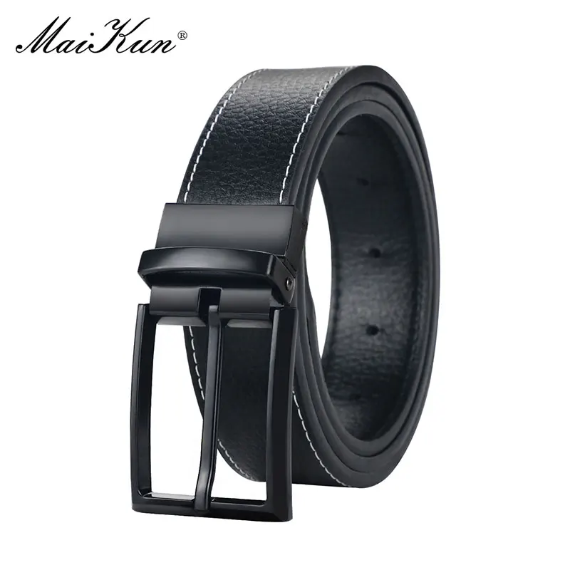 

Maikun Belt for Men Reversible Pin Buckle Men's Genuine Leather Luxury Business Belts