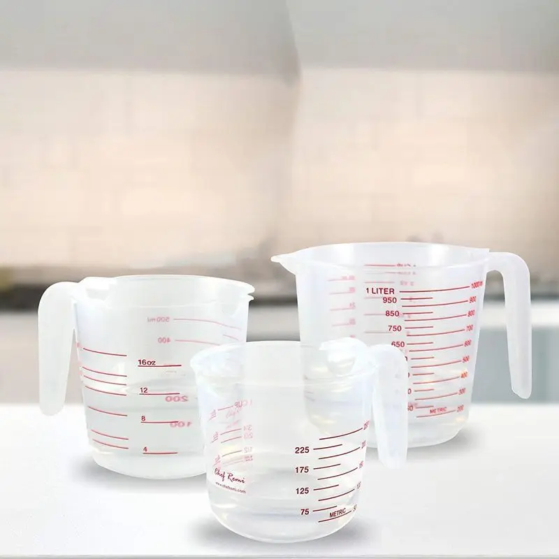 3 шт. пластиковый мерный кувшин набор большой 4 чашки 2 и 1 емкость BPA бесплатные