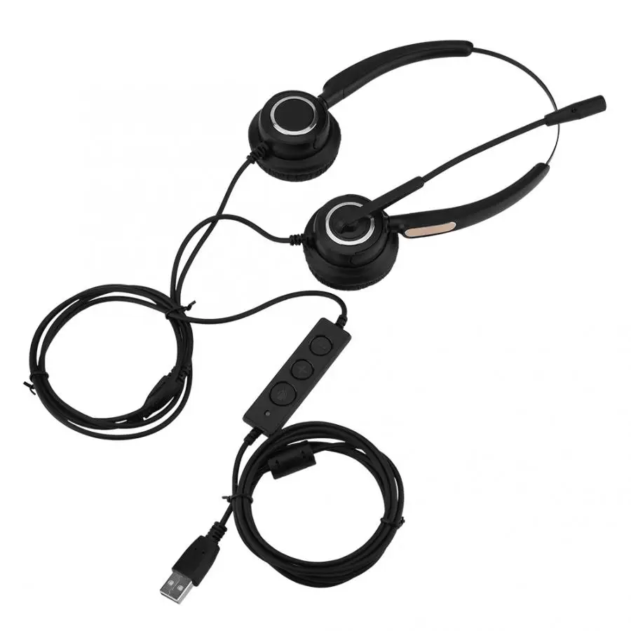 USB гарнитура с микрофоном светильник для звонков шумоподавление|Наушники и