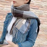 Plaid Long Scarf Winter Warm Cashmere Women Pashmina Foulard Bandana Scarves Female Luxury Hijab Tassel Shawl Wraps 2023 Pareo 4