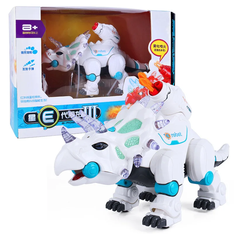 

Hot Sales Smart Remote Control Machinery Triceratops Educational Early Childhood Spray Programming Electric Dinosaur Model Toy