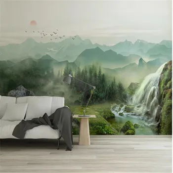 

Large 3D wallpaper mural custom new style artistic landscape landscape water flowing wealth background wallpaper mural