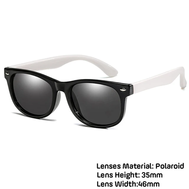 LongKeeper Kids Polarized Sunglasses TR90 Boys Girls Sun Glasses Silicone Safety Glasses Gift For Children Baby UV400 Eyewear black white