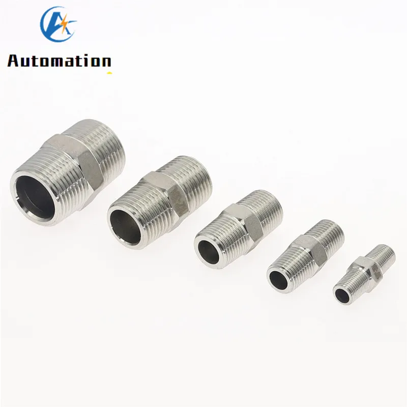 Pipe Fitting Hose Pipe Fitting Water Pipe Fitting 1/8-1" Male Thread Hex Nipple Union 304 Stainless Pipe Fitting Connector Coupler water oil air Thread Adapter