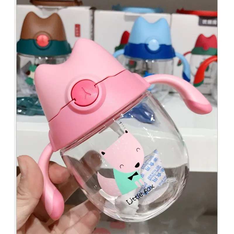 cartoon water bottle straw water bottle for kids tritan bottle baby water bottle kids drink bottle - Цвет: 1