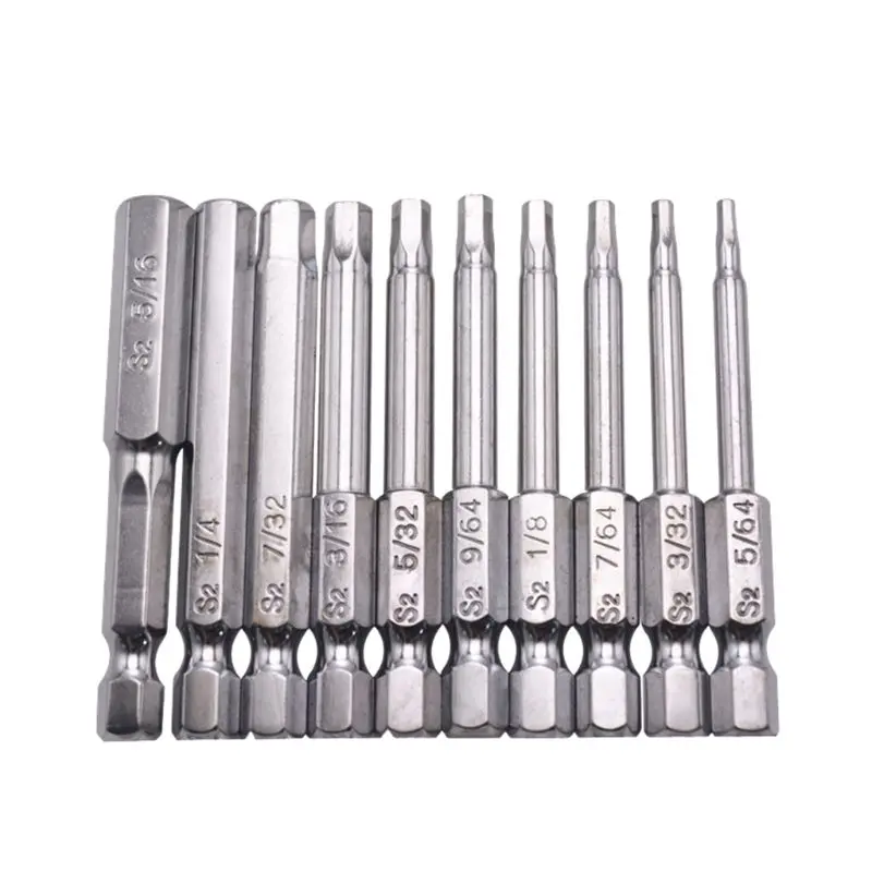 New 20pcs/set S2 Steel Screwdriver Bits Hex Torx Magnetic Head 60mm Extra Long Hand