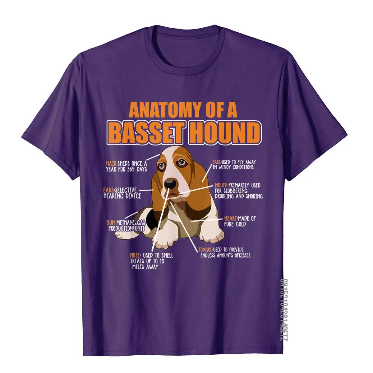 Basset Hound Shirt Anatomy Of A Basset Hound Shirt Funny__B5862purple