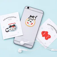 Buy AHYONNIEX Embroidery Cartoon Cat Fish Cup Patches For Clothing Stick On Patch With Glue on The Back Online - Image 4
