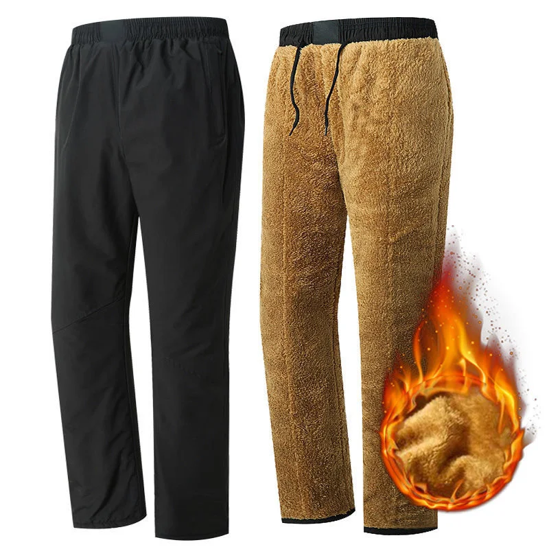 Men Lamb Wool Jogging Pants Casual Cashmere Thickened Sweatpants Male