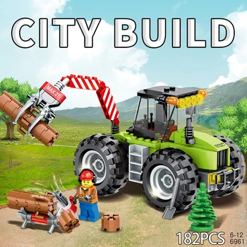 

182pcs Creative Building Blocks The Forestry Engineering Vehicle City Live Series Educational Toys Gifts for Children
