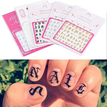 

3D Big Ancient English Letter Butterfly Fire Nail Decal adesivi unghie Nail Art Sticker Manicure Decor Adhesive Tips DIY Decor