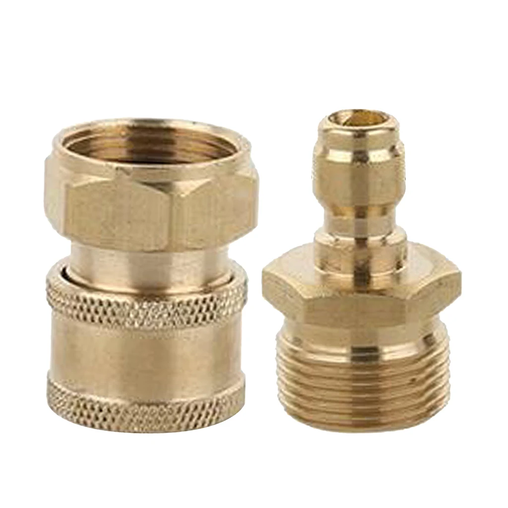 2pcs Quick Release Connectors M22 Male & M22 Female Set Fits for Garden Hoses and Pressure Washer
