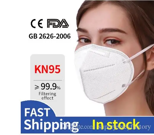 

CE Certification KN95 Mask Reusable Mask Protective Mouth Face Masks 99% Filtration Anti-Dust White Free DHL Shipping