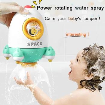 

Children 's Bathroom Spin Water Spray Rocket Baby Bath Shower Toys Parent- Child Plastic Toys Under 14