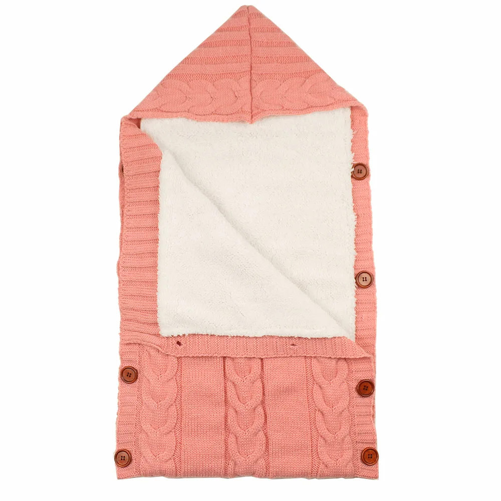 Herbabe спальный мешок для новорожденных, Зимний вязаный конверт, коляска, спальный мешок для малышей, уличная Пеленка, спальные мешки