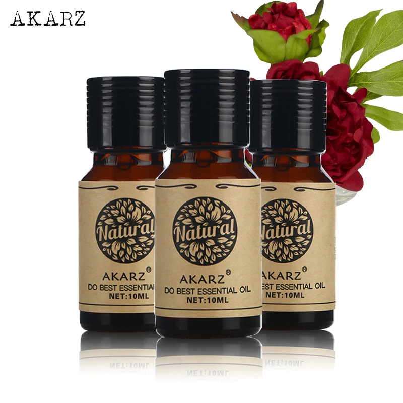 AKARZ Violet Bergamot Marjoram essential oil sets For Aromatherapy Massage Spa Bath skin face care 10ml*3 | Красота и здоровье