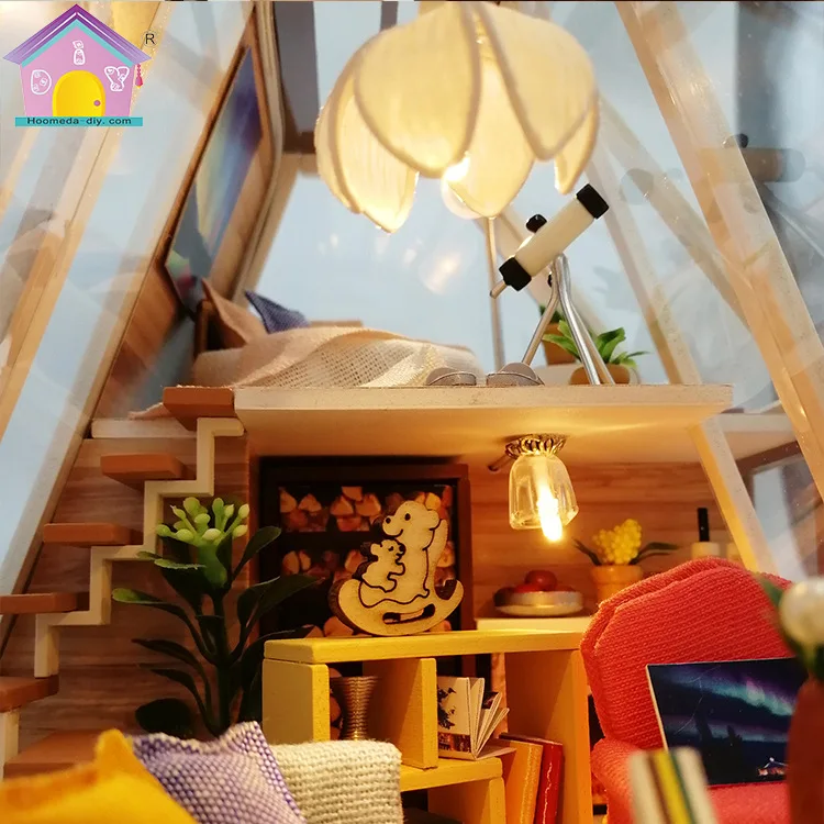

Hoomeda-diy DIY Hut Creative Model Handmade Assembled Birthday Gift Supply of Goods Educational Aurora Cabin