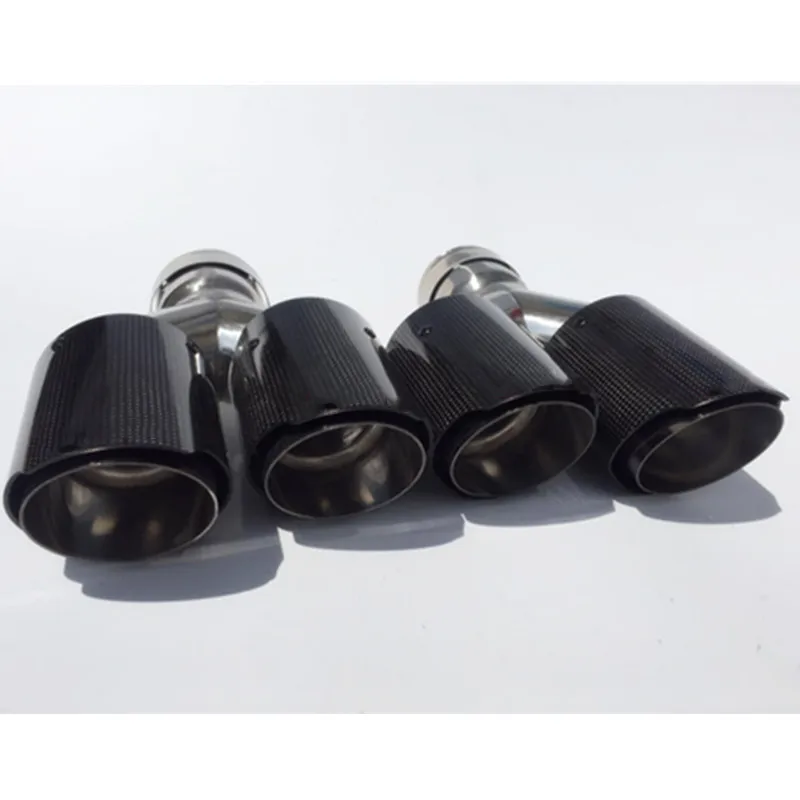 Одна пара универсальных двойных наконечников для выхлопной трубы из глянцевого