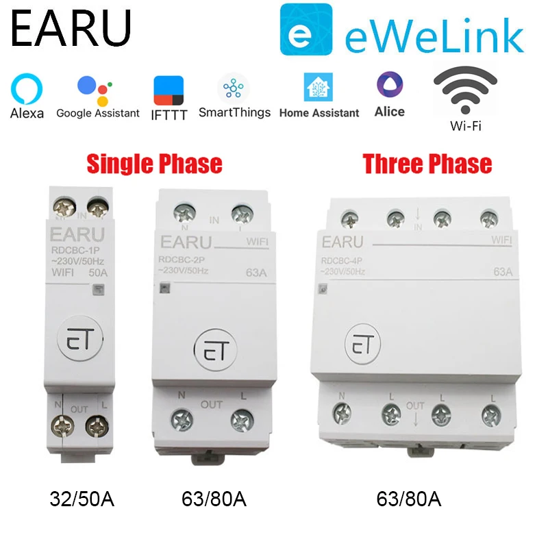 WiFi выключатель 1P 2P 4P реле таймера времени умный дом пульт дистанционного