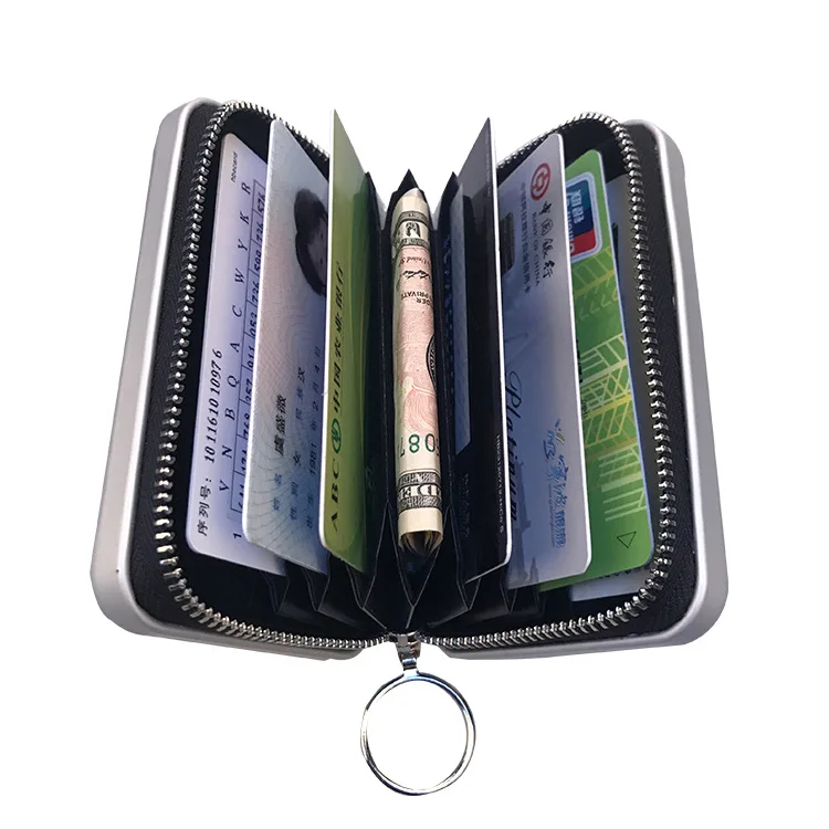 

New Style Aluminium Alloy Wallet Metal Organ Page Wallet Multi-functional Purse Key Card Holder