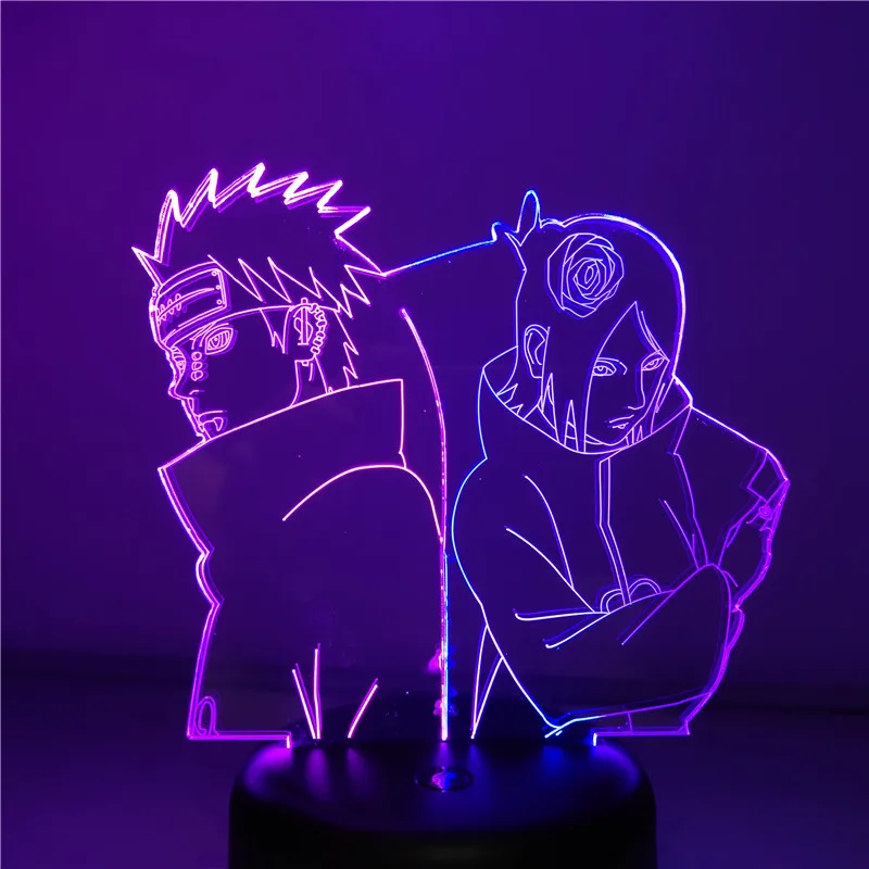 Naruto Figure Usb 3d Led Light Lamp Konan Pain Anime Night Light Touch Double Color Decorative Desk Light for Boys Child Toys