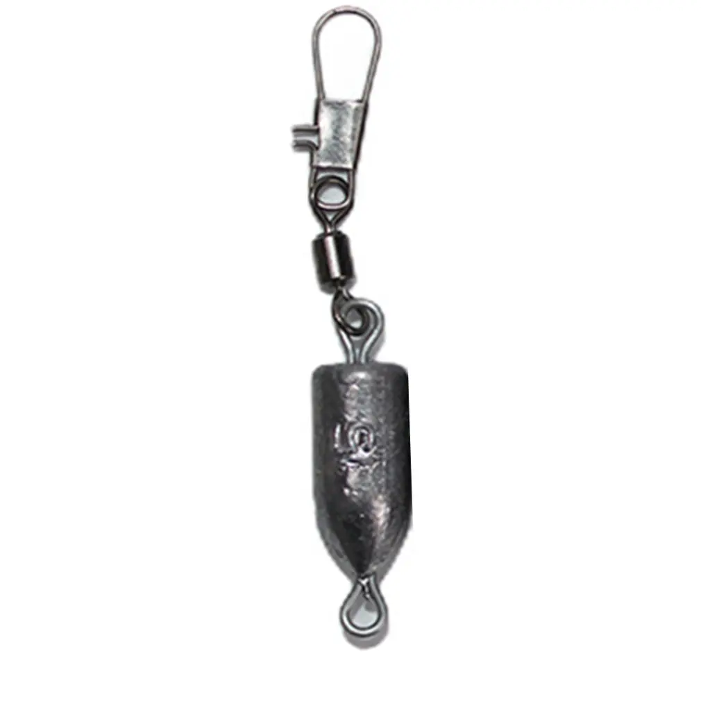 

Anti Dust Sea Fishing Lead Sinkers Bullet Shaped Weights wth 15-100g Fishing Accessories with Swivel Connector Plummet Weight