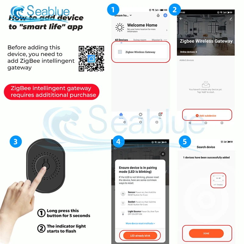 Tuya ZigBee 3.0 Mini Switch Inteligente, Suporta