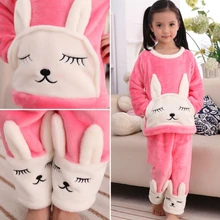 Детская теплая флисовая Пижама с рисунком для мальчиков, пижама с длинными рукавами для девочек, костюм для сна новые детские зимние фланелевые пижамы унисекс, t555