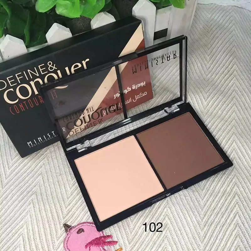 2 Colors Face Matte Powder Bronzer Highlighter Palette Set Trimming Powder Face Affordable Personality Fashion Comfort