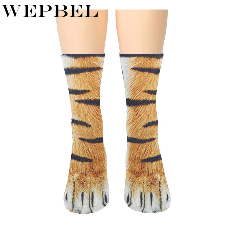 WEPBEL, женские, мужские носки унисекс, 3D принт, животные, для взрослых, кошка, собака, коготь, ноги, модные носки