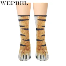 WEPBEL, женские, мужские носки унисекс, 3D принт, животные, для взрослых, кошка, собака, коготь, ноги, модные носки