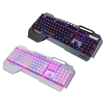 

Ergonomic Wired RGB LED Backlit USB Gaming Keyboard for PUBG,LOL